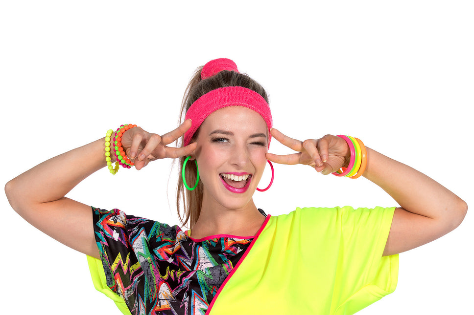 Pulsera Neon 80S Señoras 4pcs