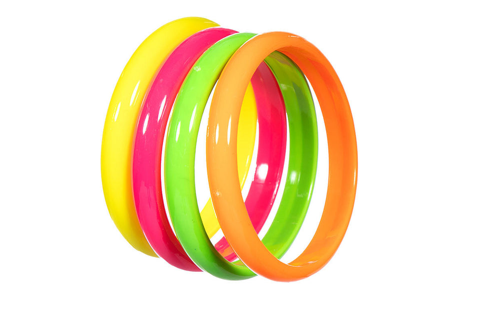 Pulsera Neon 80S Señoras 4pcs