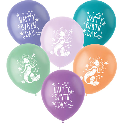 Globos de látex - Sirena Mágica - 33 cm - 6 piezas