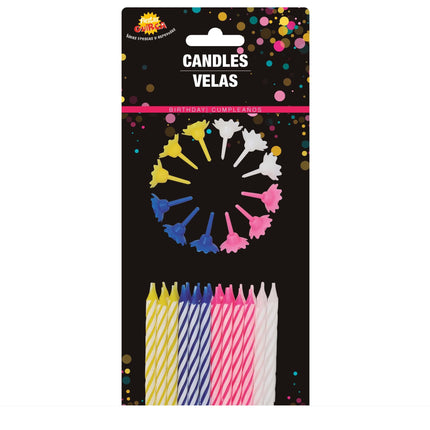 Velas de colores 5,5cm 24uds.