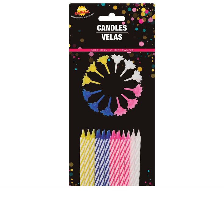 Velas de colores 5,5cm 24uds.