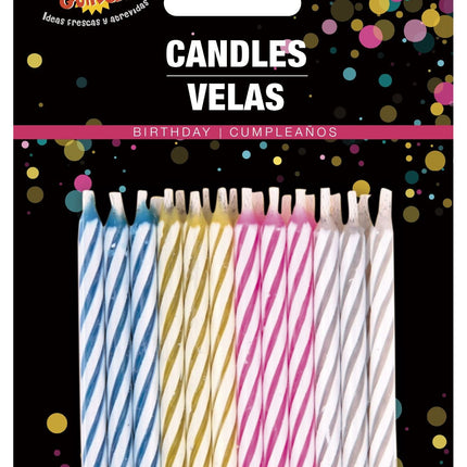 Velas Rayas 5,5cm 24uds.