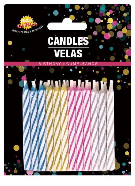 Velas Rayas 5,5cm 24uds.