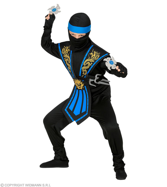 Kombat Ninja Blauw Met Wapens Kostuum Kind