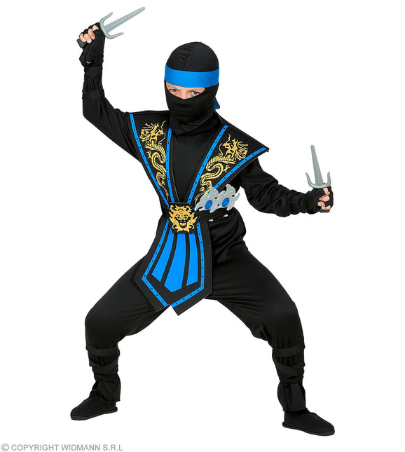 Kombat Ninja Blauw Met Wapens Kostuum Kind