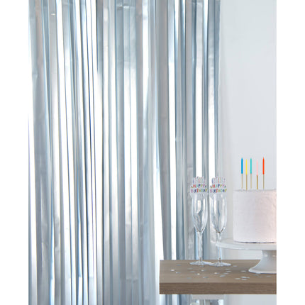 Cortina de fiesta - Plata mate - 1 x 2 m