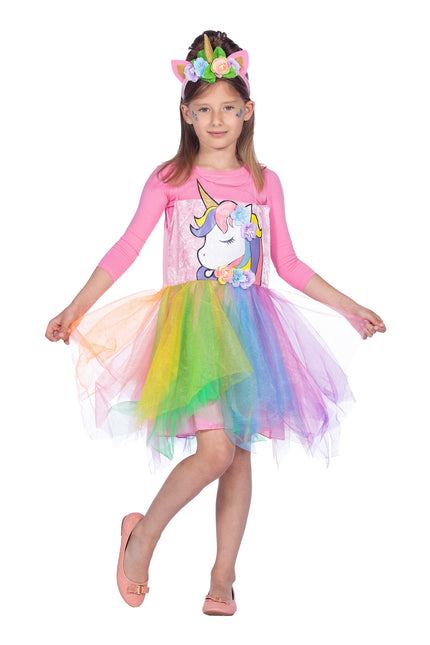 Vestido de unicornio con diadema