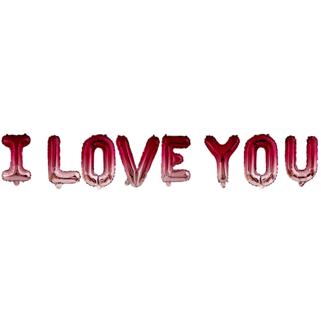 Globos de foil 'I Love You' Rosa 36cm - 8 piezas