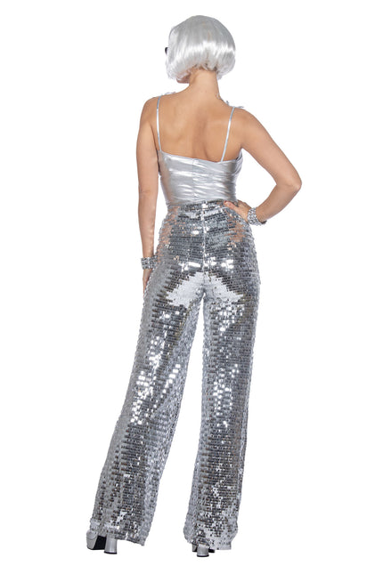 Pantalones de fiesta glitter plata