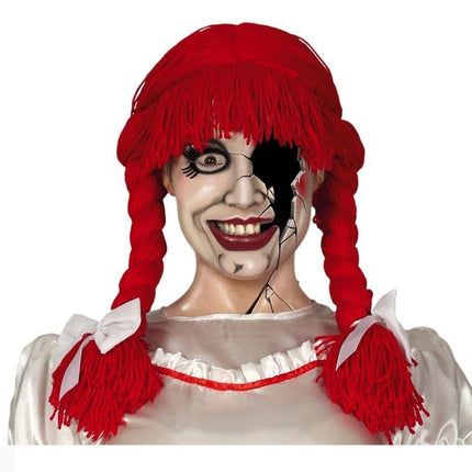 Peluca de Halloween Muñeca Roja