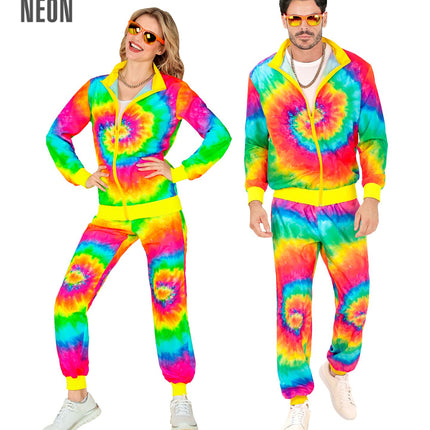 Chándal Hippie Neón Tie Dye Disfraz