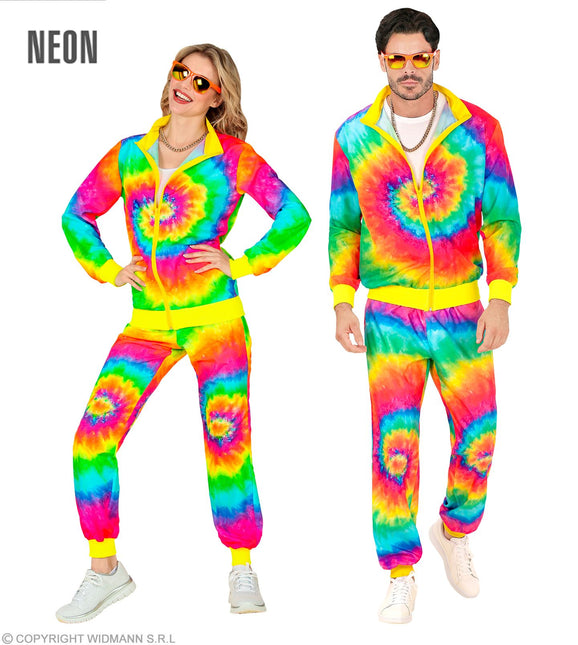 Chándal Hippie Neón Tie Dye Disfraz