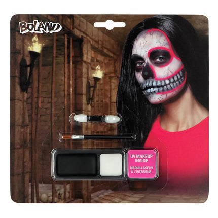 Set Maquillaje Halloween Esqueleto Uv