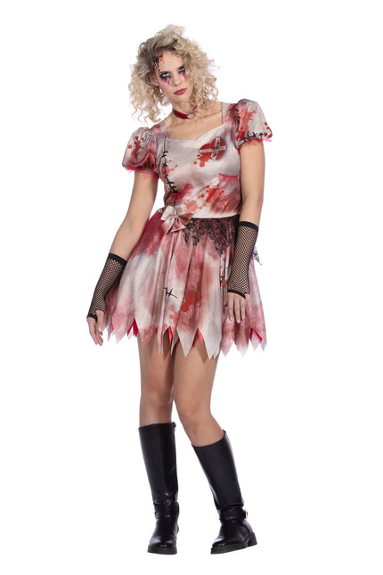 Vestido de Halloween corto con sangre