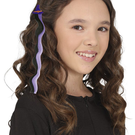 Halloween Extensión de pelo Negro Morado 40cm