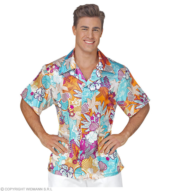 Disfraz de satén con camisa hawaiana