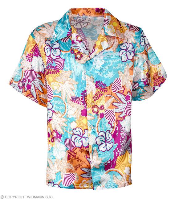 Disfraz de satén con camisa hawaiana