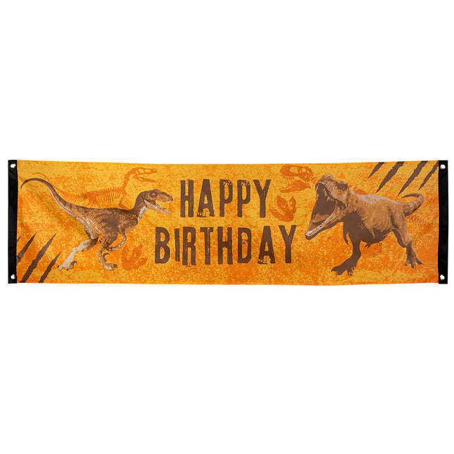 Banner Poliéster T-Rex 'Feliz Cumpleaños