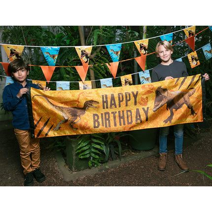 Banner Poliéster T-Rex 'Feliz Cumpleaños