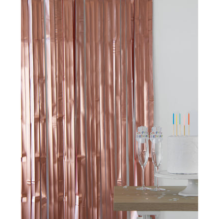 Cortina de fiesta - Oro rosa mate - 1 x 2 m