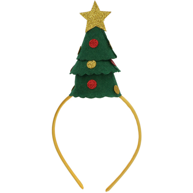 Diadema Árbol de Navidad Con Estrella Dorada