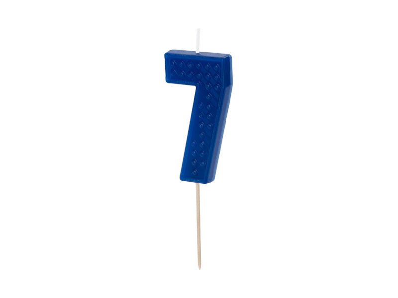 7 Jaar Kaars Blauw 6cm - Partywinkel - 5904555031357