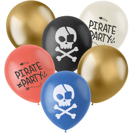 Globos de látex - Fiesta Pirata - 33 cm - 6 piezas