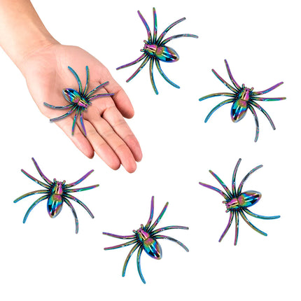 Tela de araña de Halloween con araña 5,5cm 6pcs