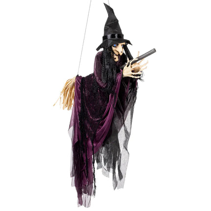 Halloween Decoración Colgante Bruja Voladora 65cm