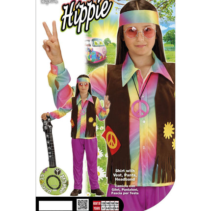 Disfraz de Hippie Arco Iris Niño