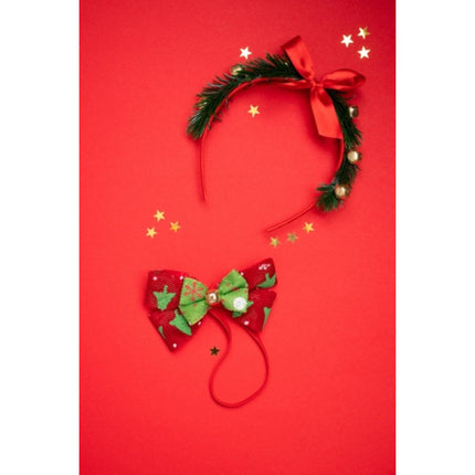 Diadema Lazo Navidad Con Campana Rojo Verde