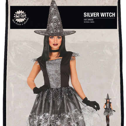 Disfraz de Bruja de Halloween Plata para Mujer