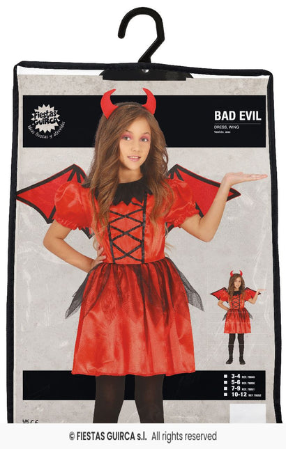 Diablo Disfraz Halloween Niña Rojo