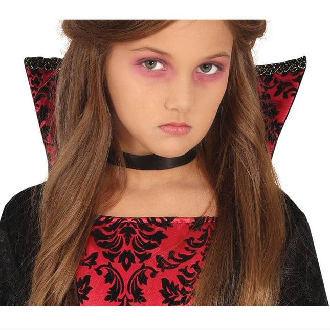 Disfraz Vampiro Halloween Niña Negro Rojo