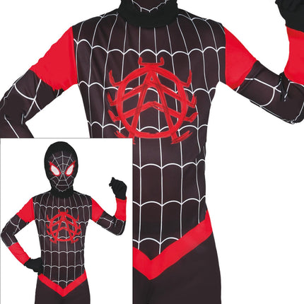 Disfraz Spiderman Negro Rojo Niño