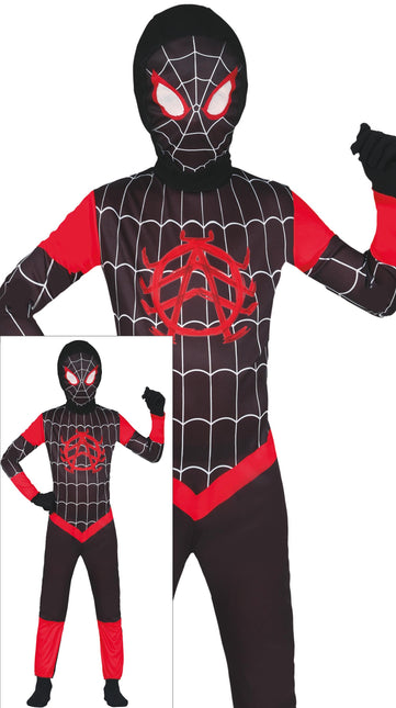 Disfraz Spiderman Negro Rojo Niño