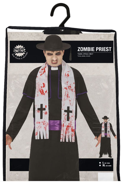 Disfraz de Sacerdote Zombi Halloween Hombre L