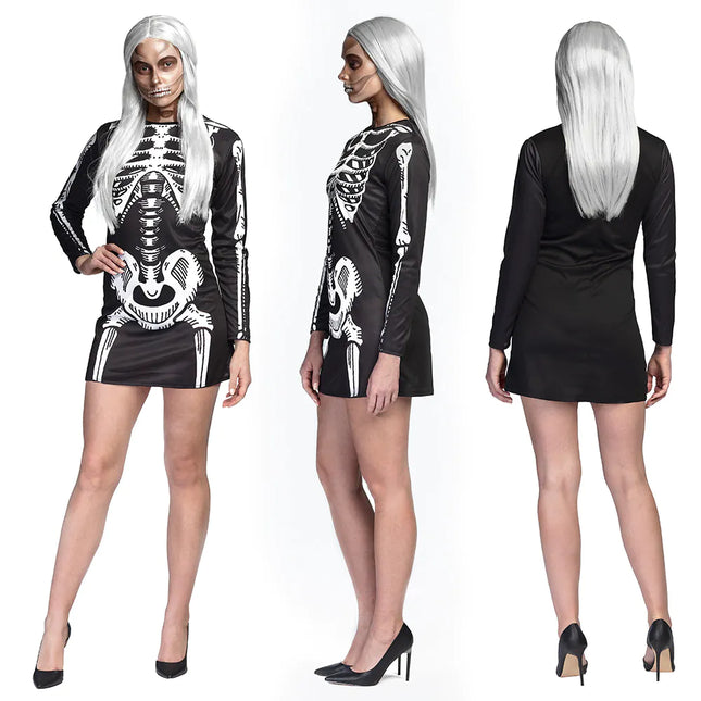 Vestido Halloween Damas Esqueleto