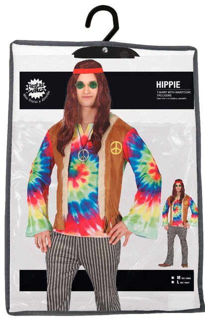 Disfraz de hippie de color para hombre