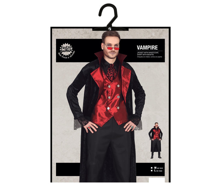 Disfraz de Vampiro Halloween Hombre Rojo