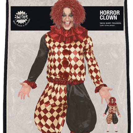 Horror Payaso Halloween Disfraz Hombre Rojo