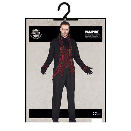 Disfraz de Vampiro de Halloween Rojo Negro para Hombre