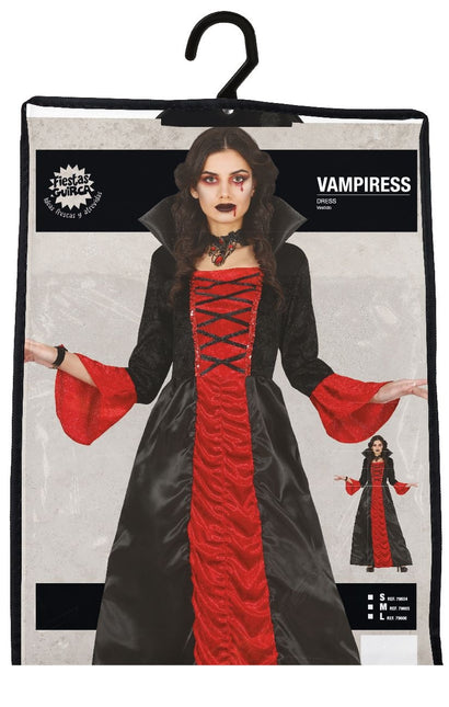 Disfraz de Vampiresa Halloween Mujer Rojo Negro