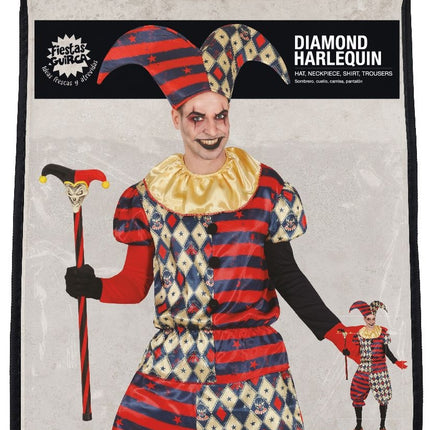 Disfraz Arlequín Halloween Hombre Diamante