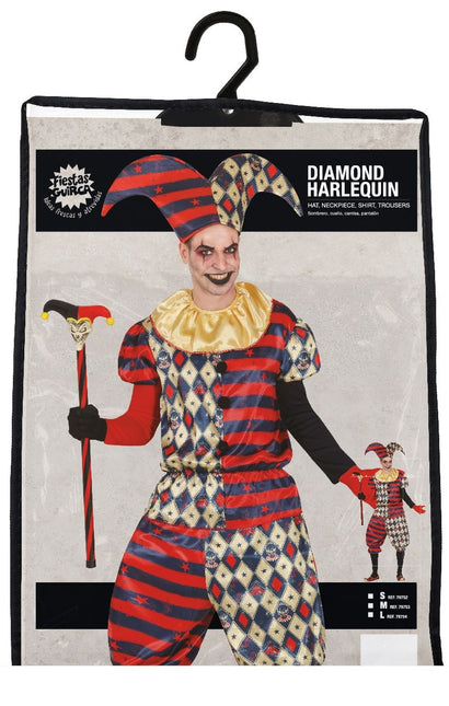 Disfraz Arlequín Halloween Hombre Diamante