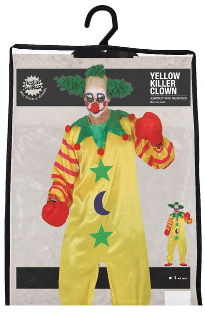 Disfraz de Payaso de Halloween Hombre Amarillo L