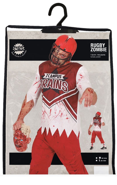 Disfraz de zombie de rugby para Halloween Hombre