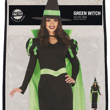 Disfraz de Bruja de Halloween Verde para Mujer