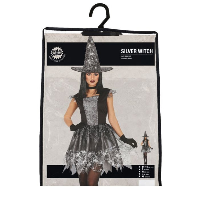 Disfraz de Bruja de Halloween Plata para Mujer