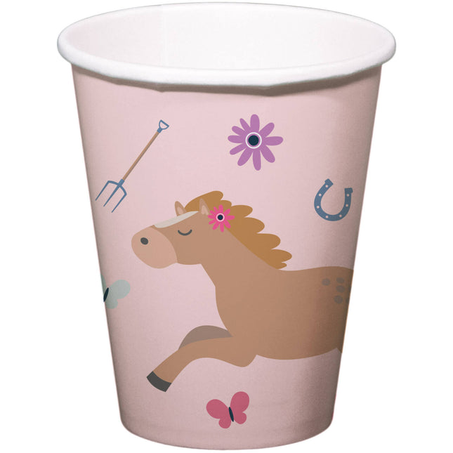 Vasos - Caballos Felices - 250 ml - 8 unidades